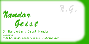 nandor geist business card