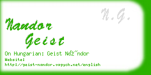 nandor geist business card